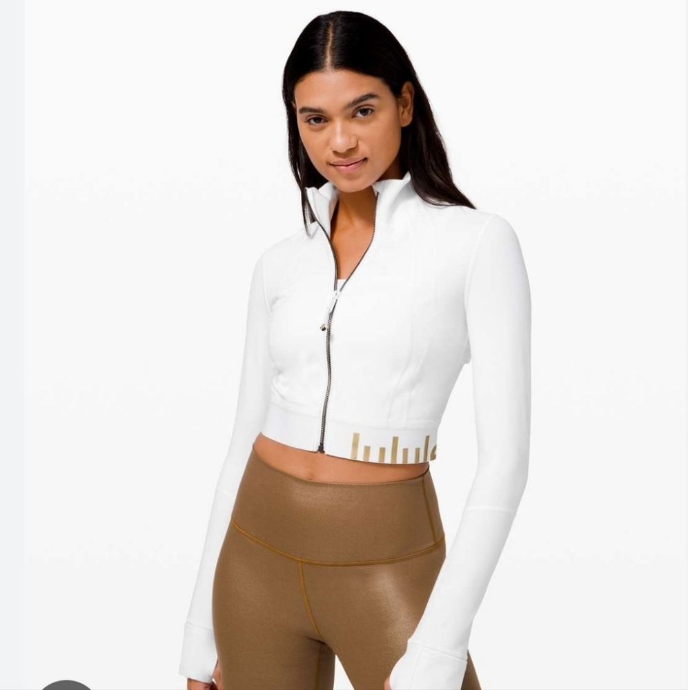 Lululemon Special Edition Crop Define Jacket NWT 8 White & Gold